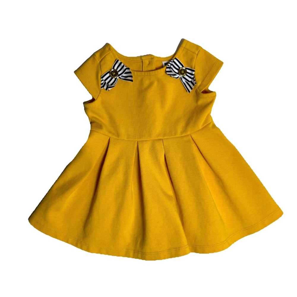 Janie and Jack Baby Girl Dress Marigold 6-12 Months Short Sleeve Party Outfit